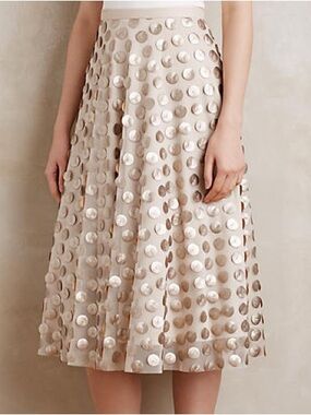 Anthropologie Shimmer Spot Midi Skirt